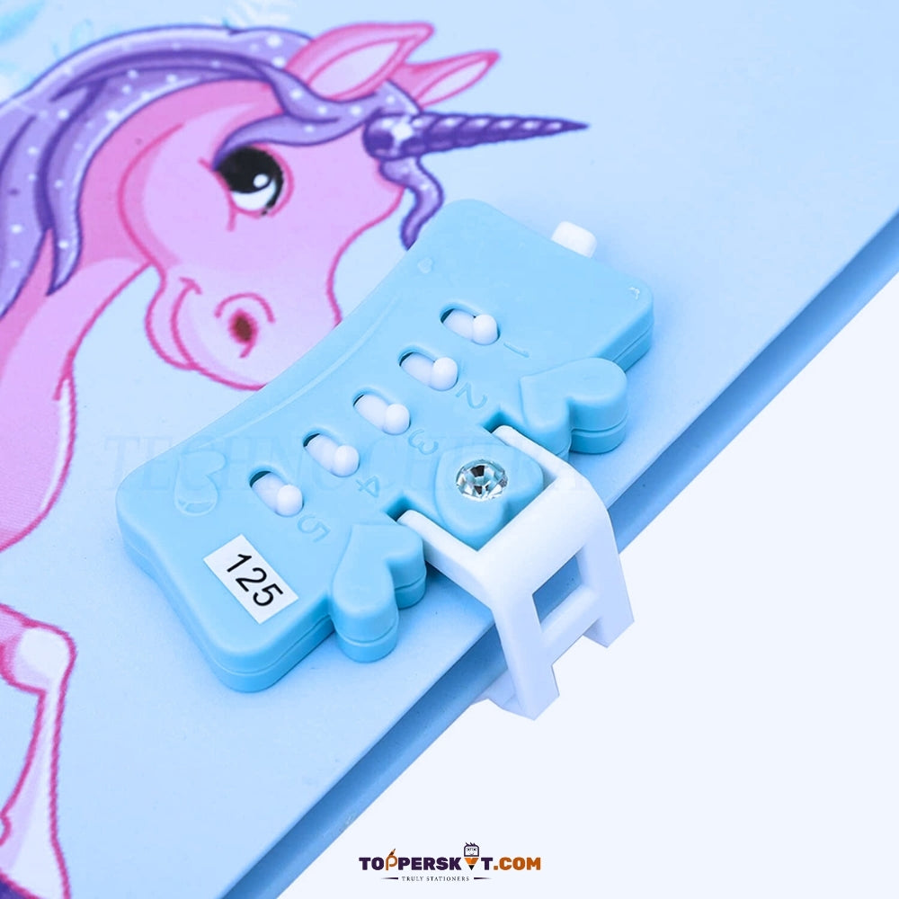 Unicorn Password Lock A5 Diary with Pen - Stylish & Secure Journal (Pack of 1)
