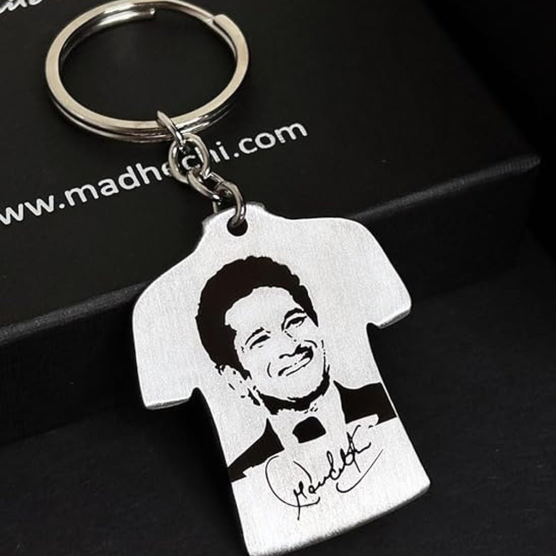 Metal Cricketer Jersey Sachin Tendulkar Keychain - Perfect Gift for Cricketer (Pack of 1)