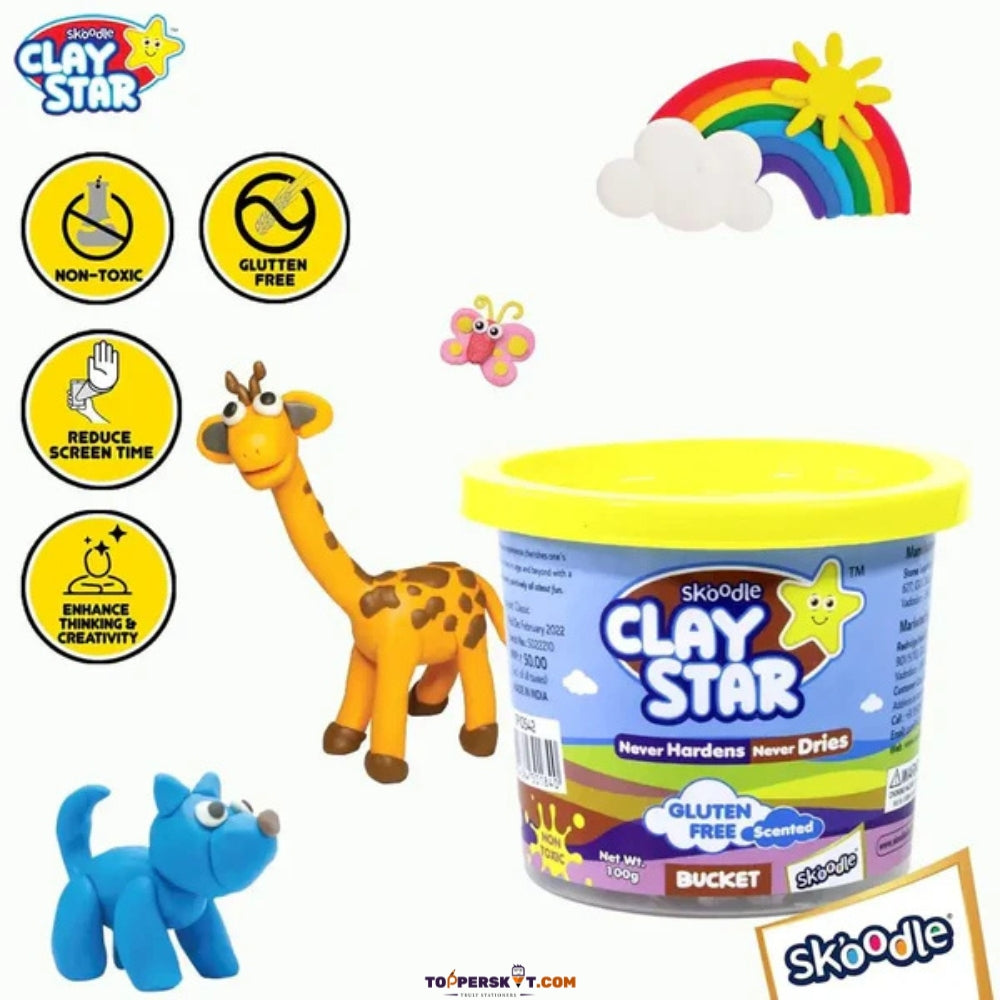 Skoodle Small Clay Star Never Dries – Junior Wonder Bucket (Pack of 1)