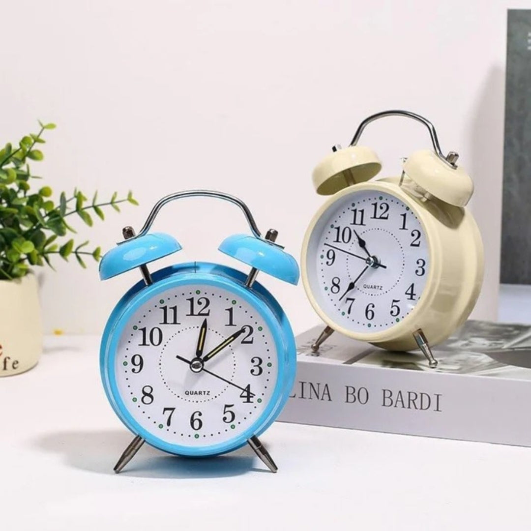Cute Mini Metal Alarm Clock with Twin Bells for Kids & Students (Pack of 1)