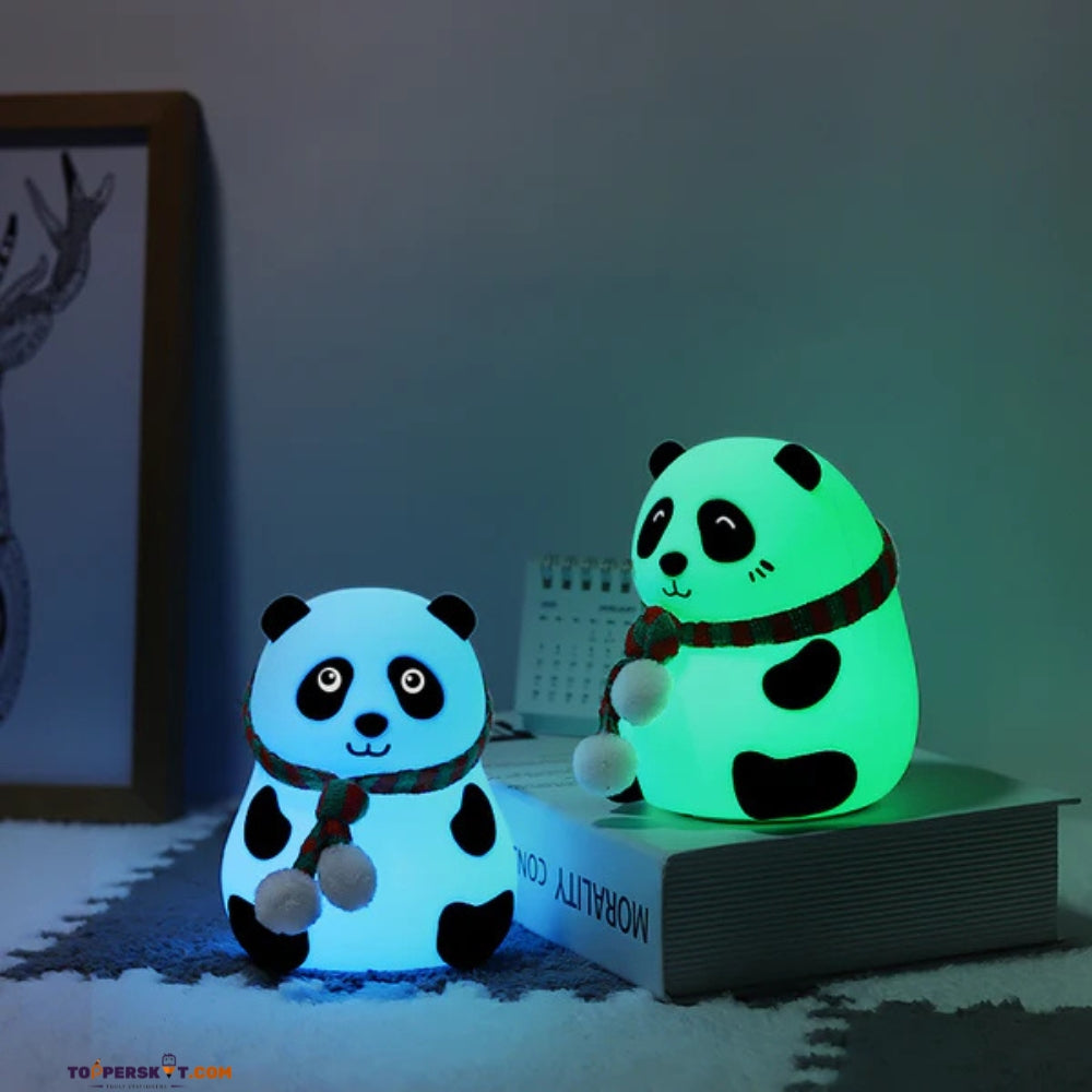 Panda Silicone Night Light – Tap Control, Colorful Ambient Lamp (Pack of 1)