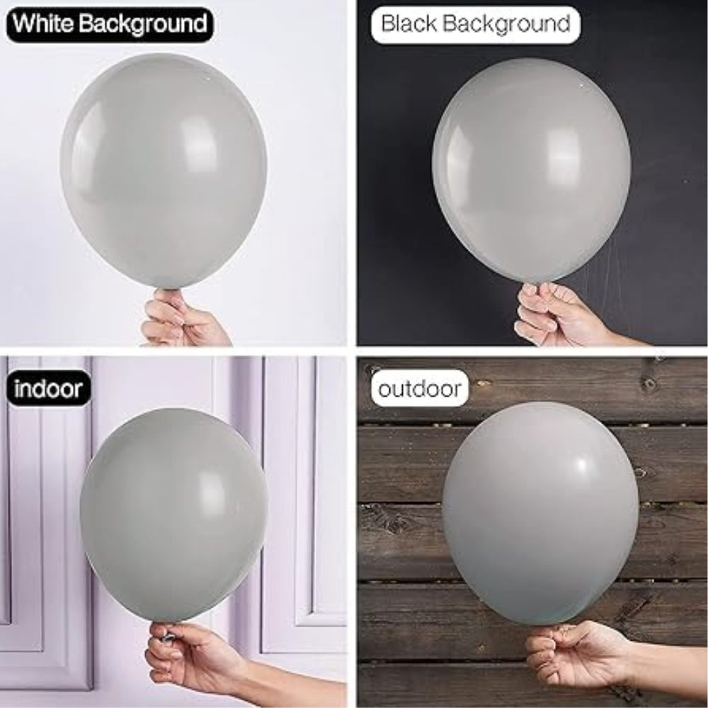 Party Balloons - Metallic Grey, Made from Natural Rubber Latex (Pack of 50)
