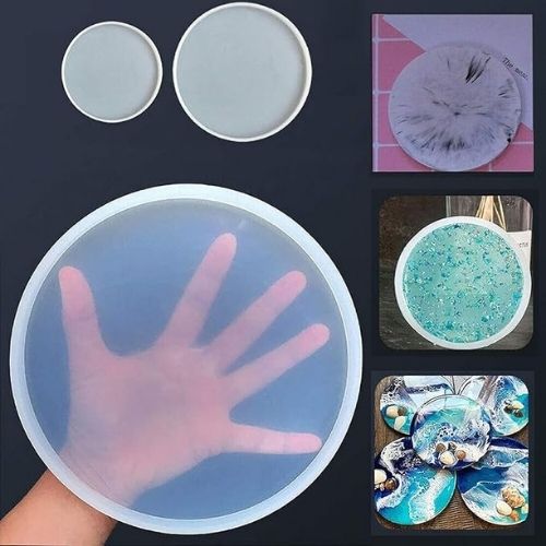 Silicone Molds Round Shape for Epoxy Resin Art – DIY Coaster Making (Pack of 1)