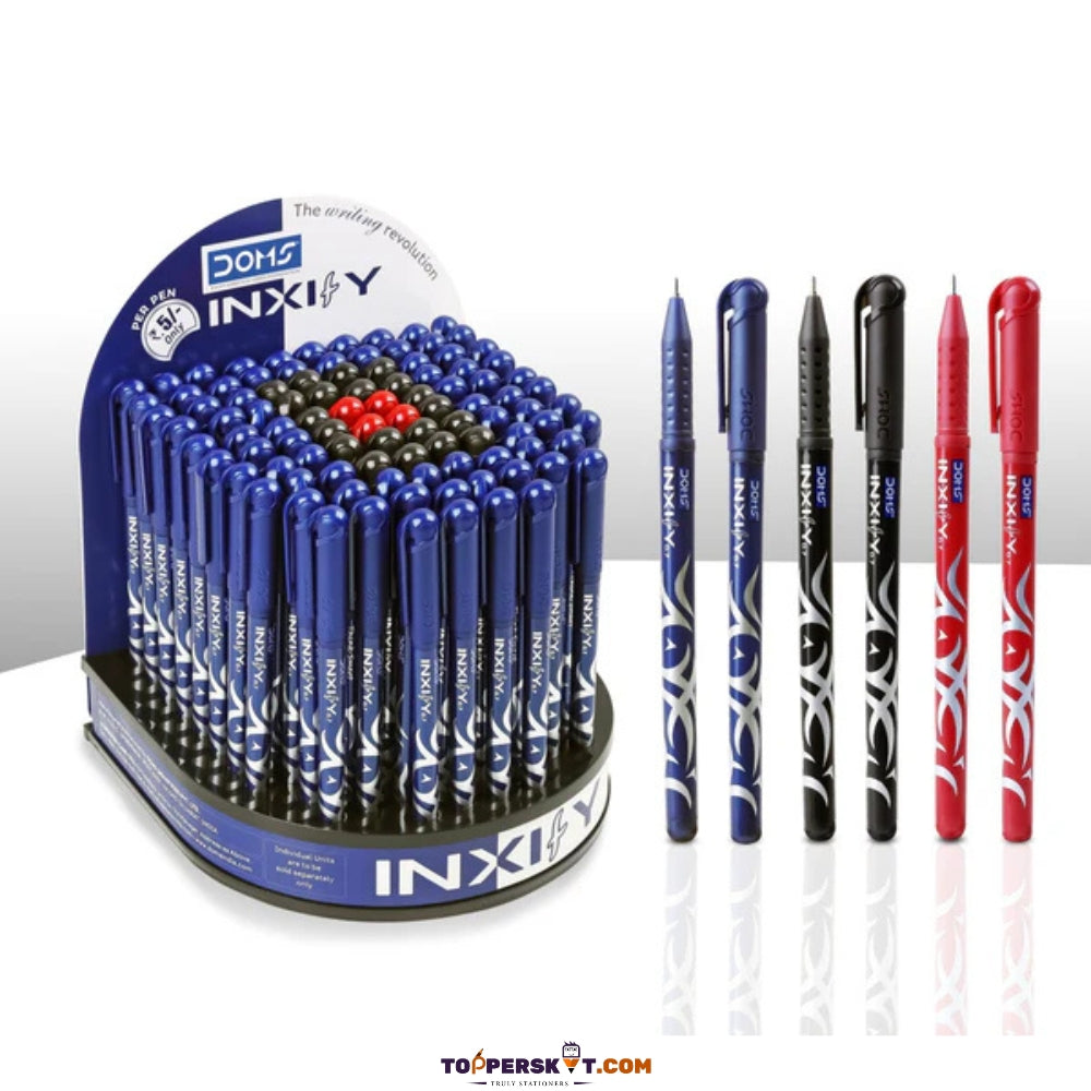 (5 Pcs.) Doms Inxify LV Ink Technology & Textured Grip Pen - Red