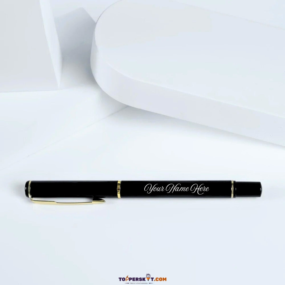 Personalized Luxury Blue Ball Pen with Name – Flower Embossed (Pack of 1)