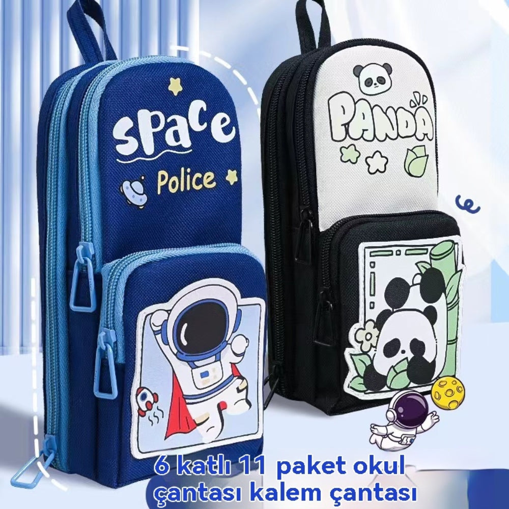 Cute School Bag Shape Pencil Pouch – Cloth Material (Pack of 1)