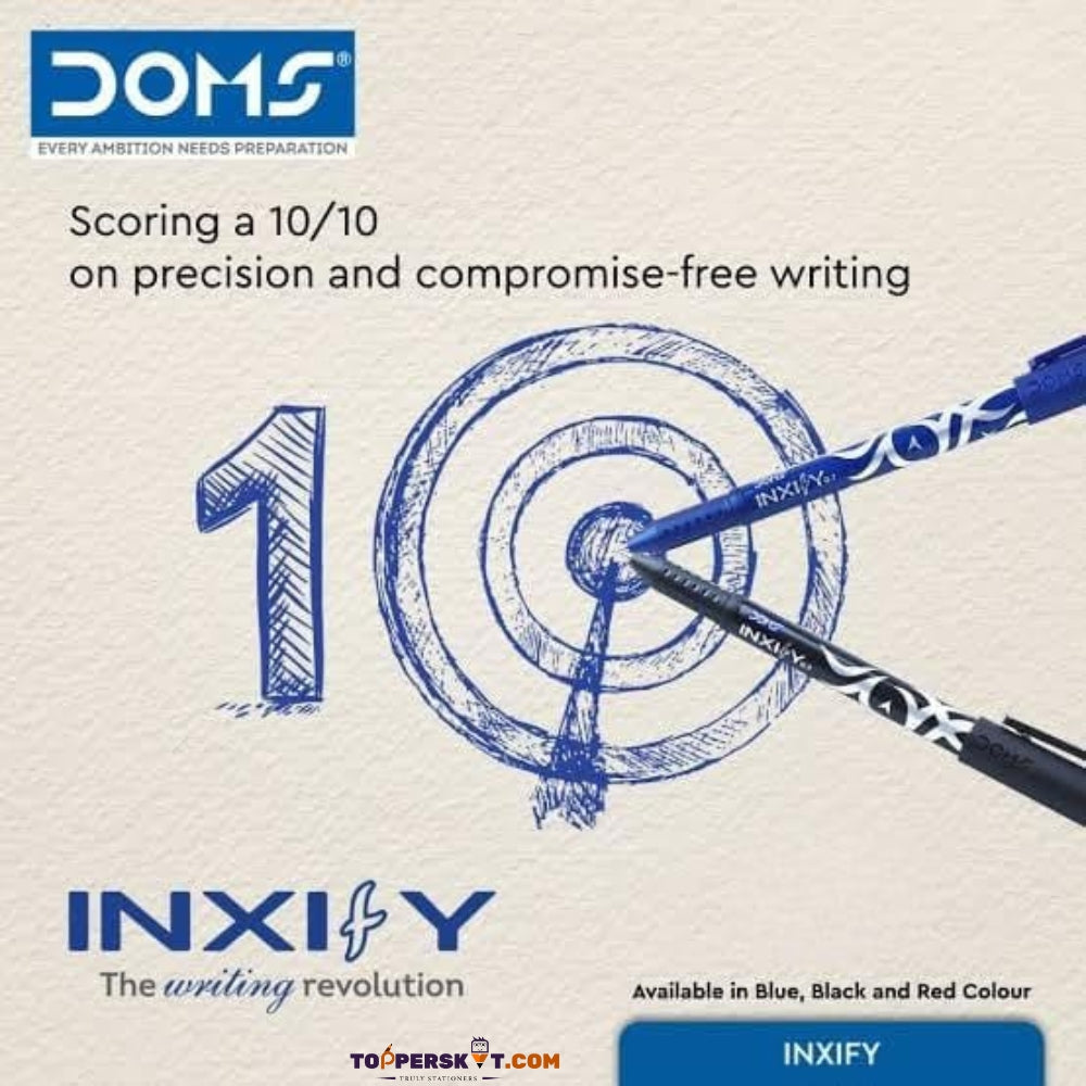 (5 Pcs.) Doms Inxify LV Ink Technology & Textured Grip Pen - Black