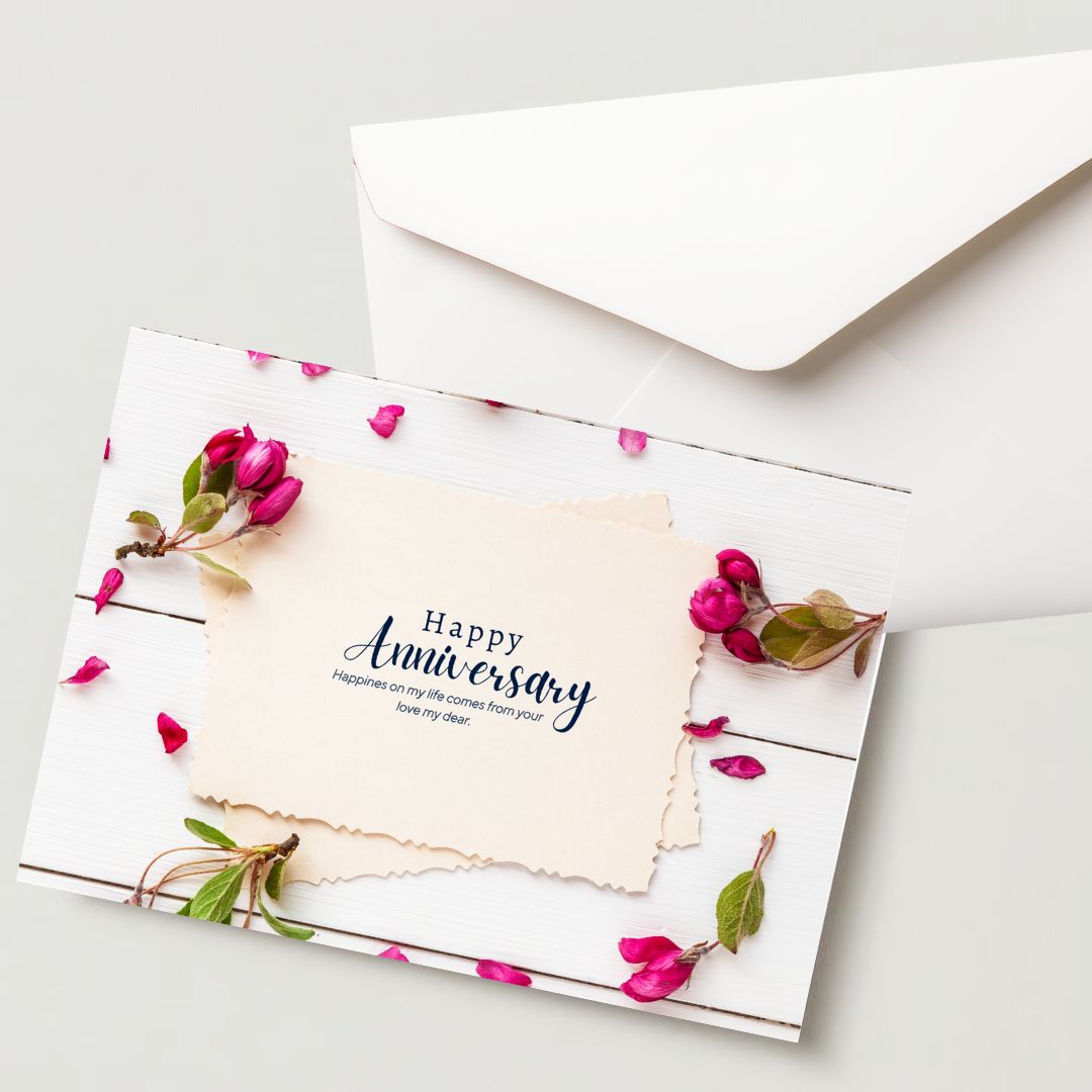 Premium Anniversary Greeting Card with Envelope 300 GSM Cold-Pressed Paper (Pack of 1)