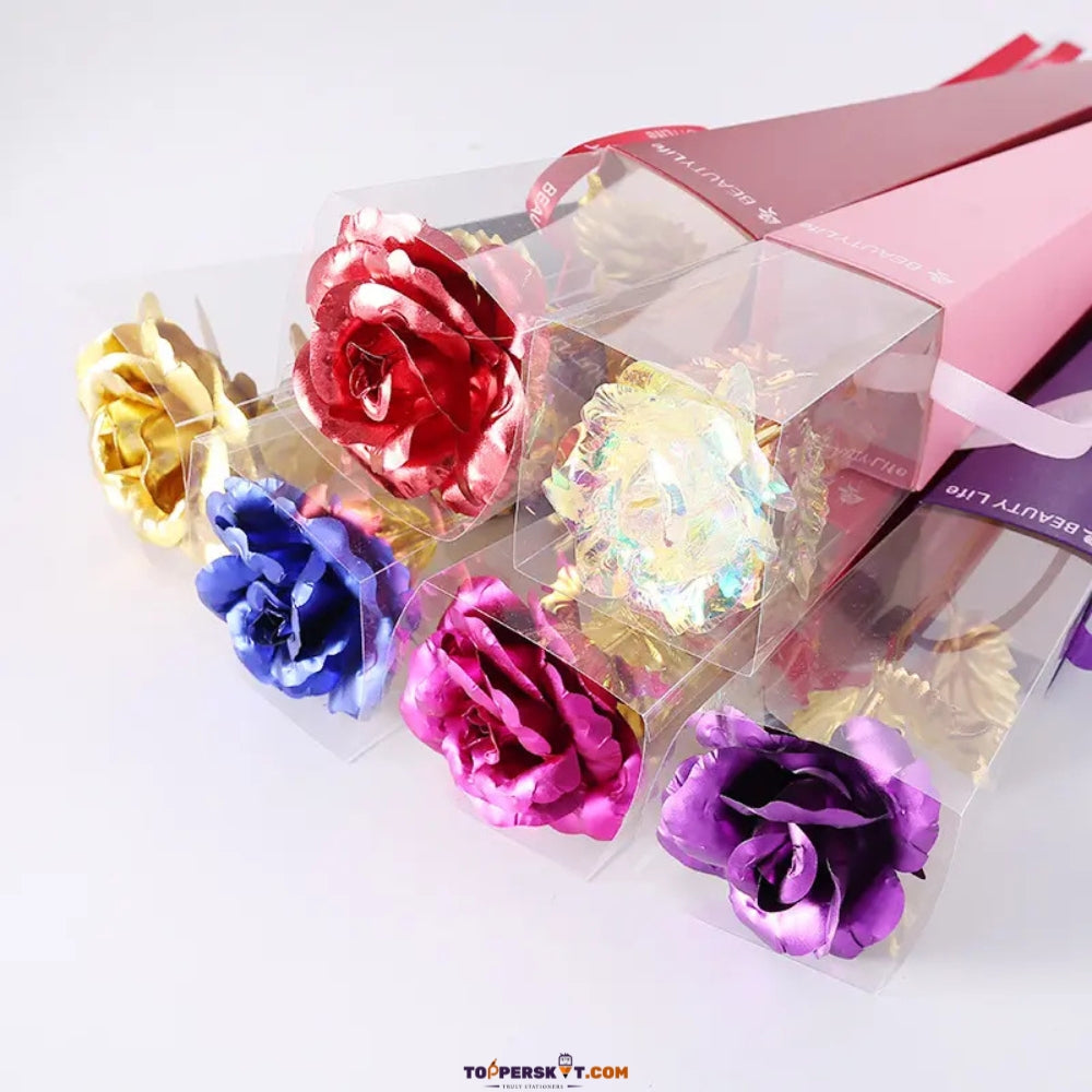 Artificial Gold Foil Plated Rose – Elegant Valentine's Day Gift (Pack of 1)