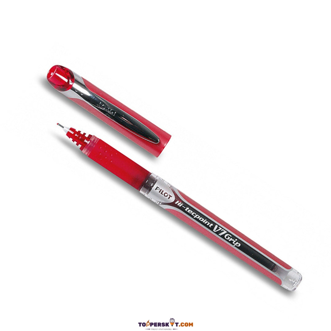 Pilot Hi-Tecpoint V7 Grip Pen Red – Precise Writing with Comfortable Grip (Pack of 1)