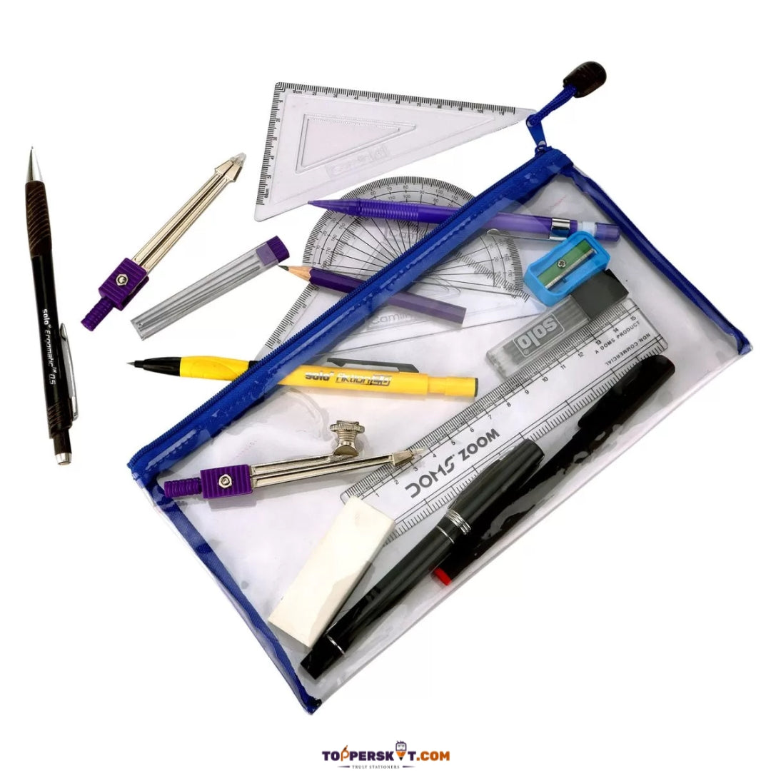 World One Pencil Bag - BC241, Durable PVC Material (Pack of 1)