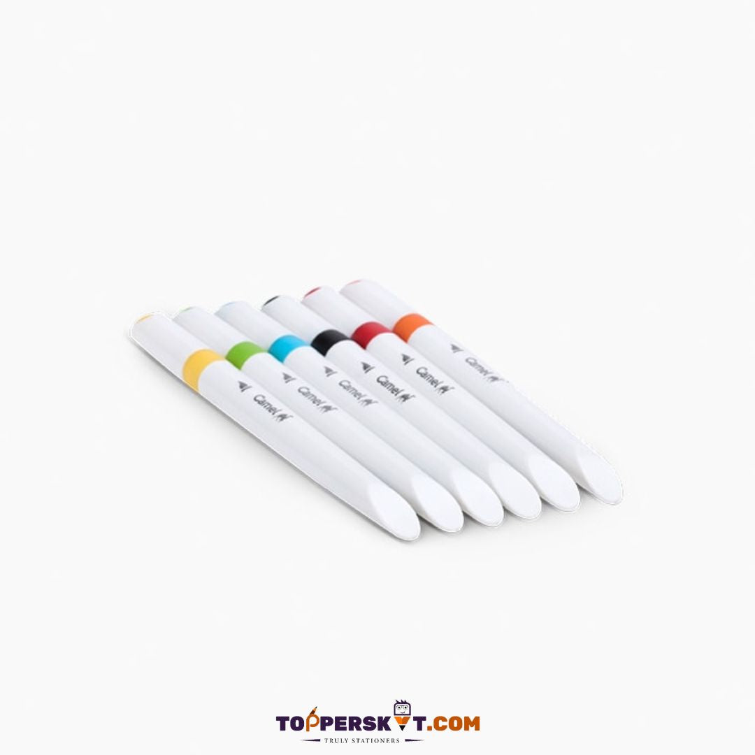 Camel Brush Pen – Multicolor, Water Resistant, Flexible Brush ( Pack of 6 )
