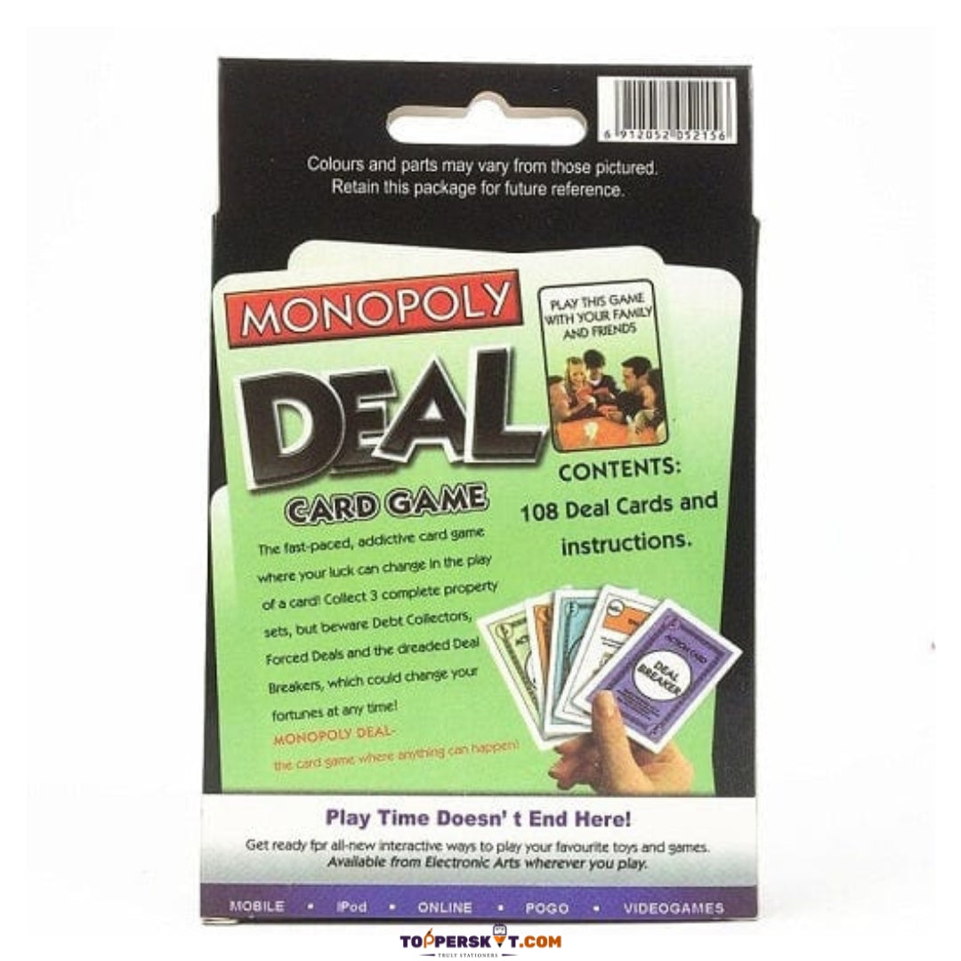 Monopoly Deal Card Game Fast Dealing Fun Card 108 Deal Cards with Instructions (Pack of 1)