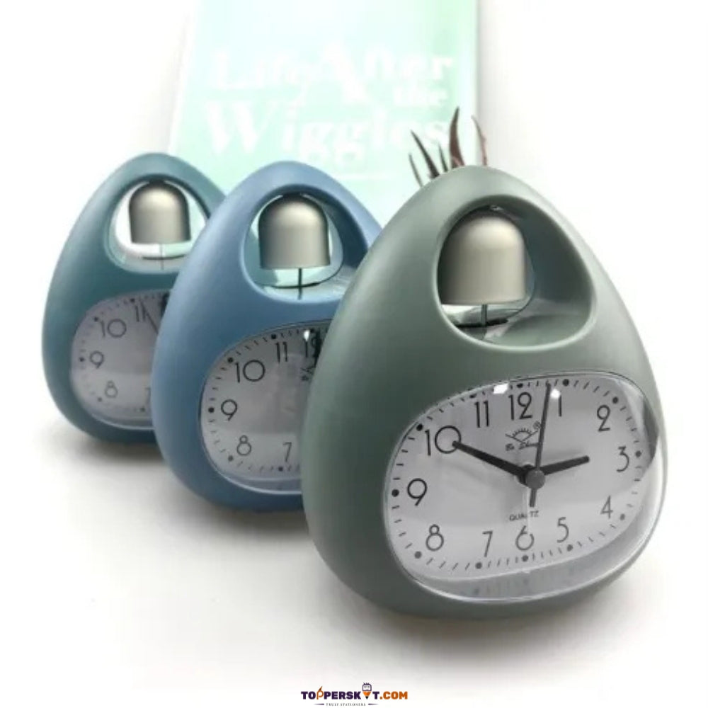 Single Bell Alarm Clock – Egg-Shaped Cute Bedside Belling Clock (Pack of 1)