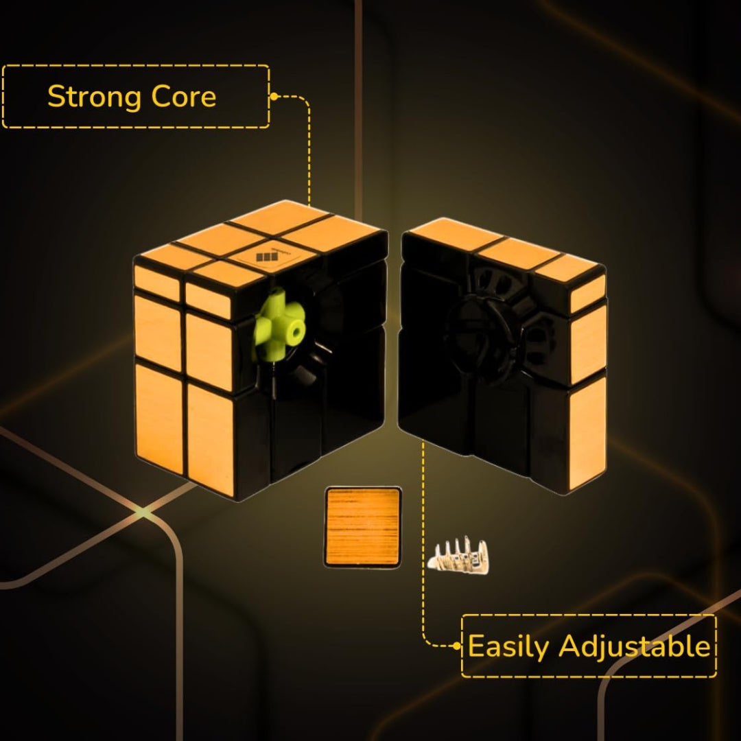 Golden Mirror Cube Puzzle Game - Brain Teasing Speed Cube for Kids (Pack of 1)