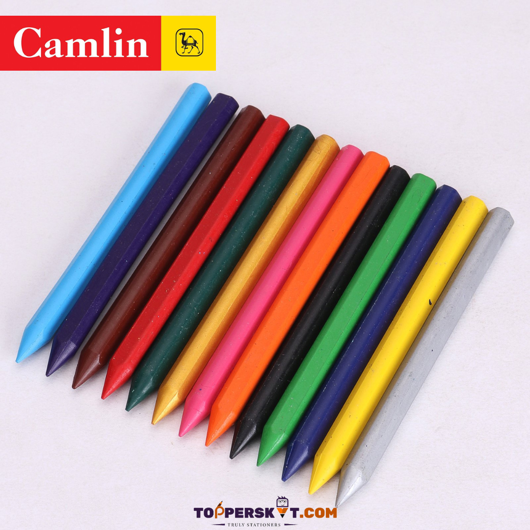 Camel Artica Plastic Crayons - Big, Vibrant, and Child-Safe Shades ( Pack Of 12 ) - Topperskit LLP