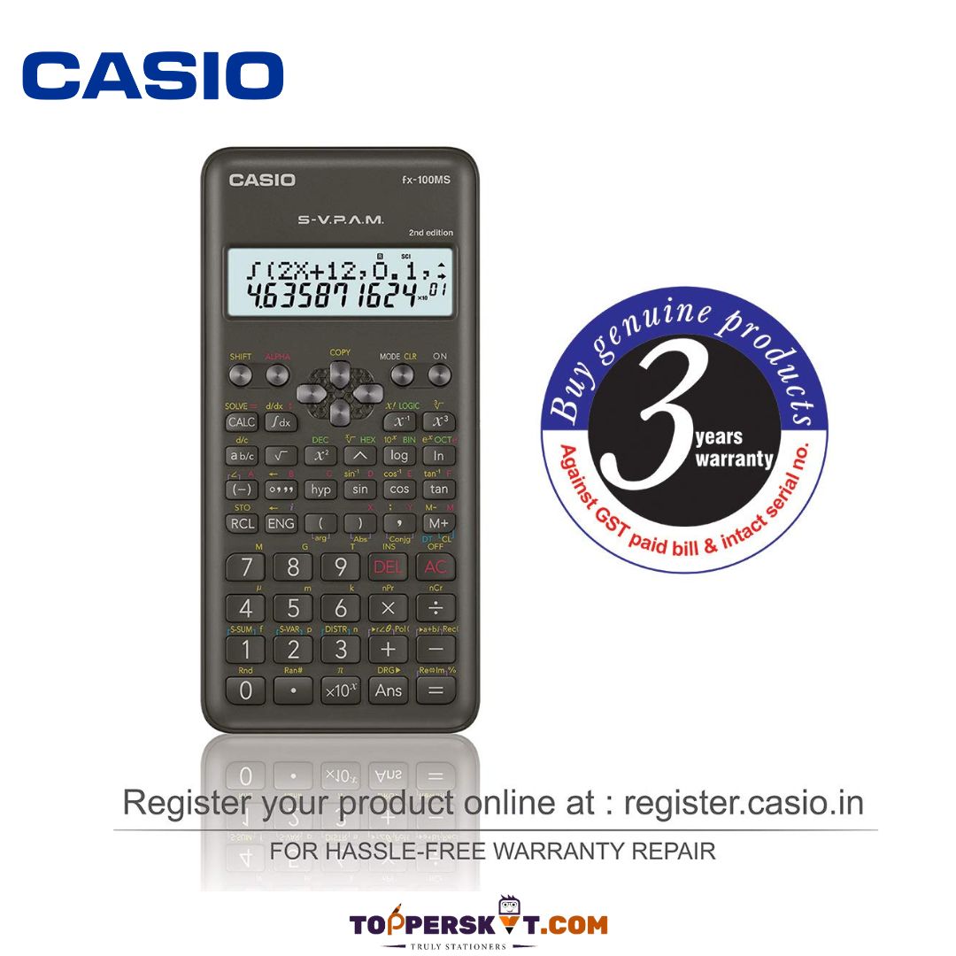 Casio FX100MS Scientific Calculator - Advanced Functions, Portable Precision ( Pack of 1 ) - Topperskit LLP