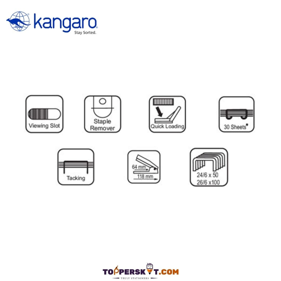 Kangaro 555 Stapler: Efficient Stapling for Every Task ( Pack of 1 ) - Topperskit LLP