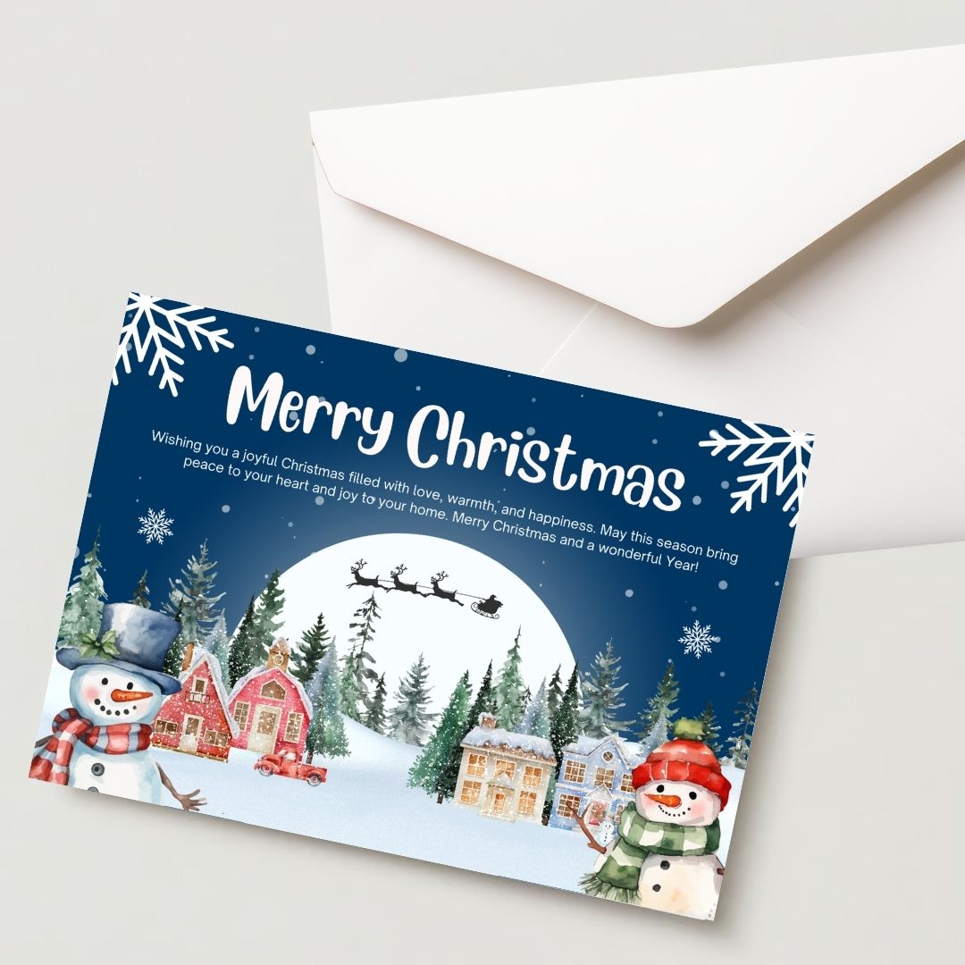 Christmas Greeting Card- 300 GSM Paper with Envelope (Pack of 1)