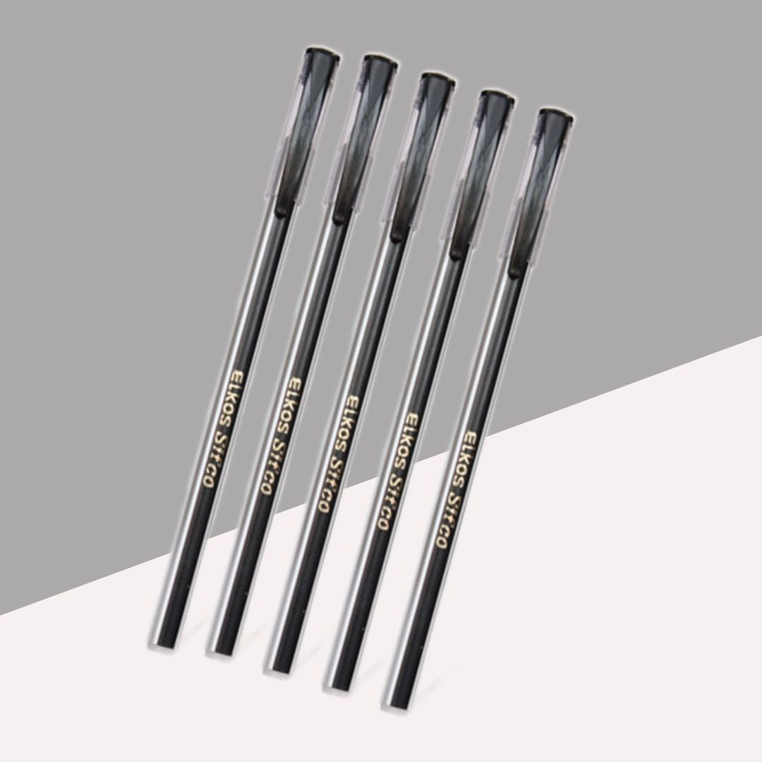 Elkos Sifco Df Ball Pen – Black : Embrace Elegance in Every Stroke ( Pack of 5 ) - Topperskit LLP