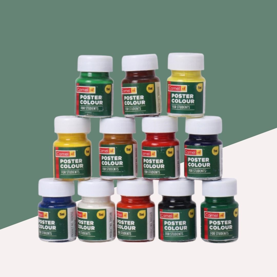 Camlin Student Poster Colours - Multicolour : Vibrant Hues for Artistic Brilliance and Creative Expression! ( Pack of 12 ) - Topperskit LLP