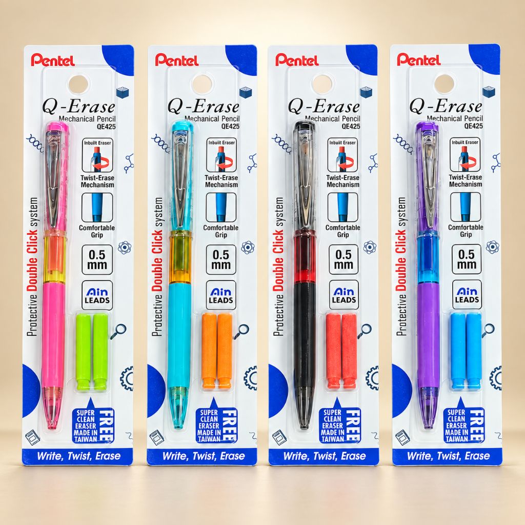 Pentel Q-Erase Mechanical Pencil assorted colours