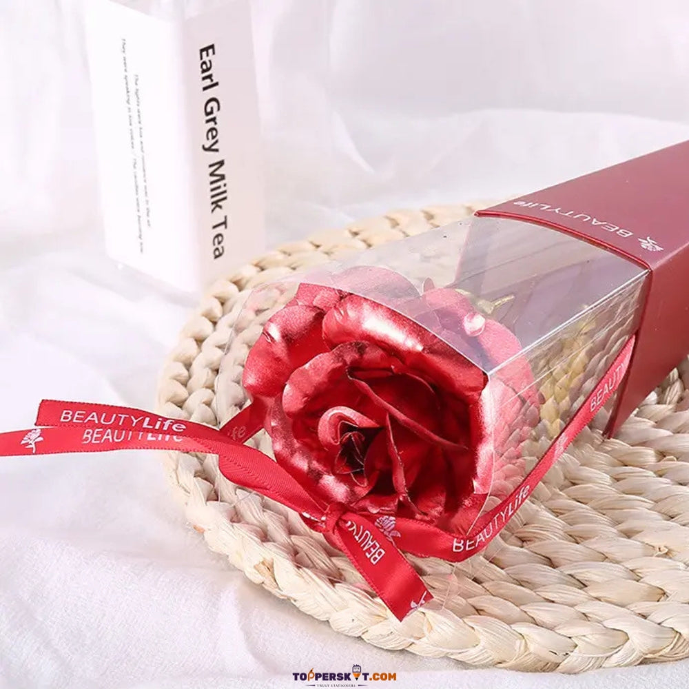Artificial Gold Foil Plated Rose – Elegant Valentine's Day Gift (Pack of 1)
