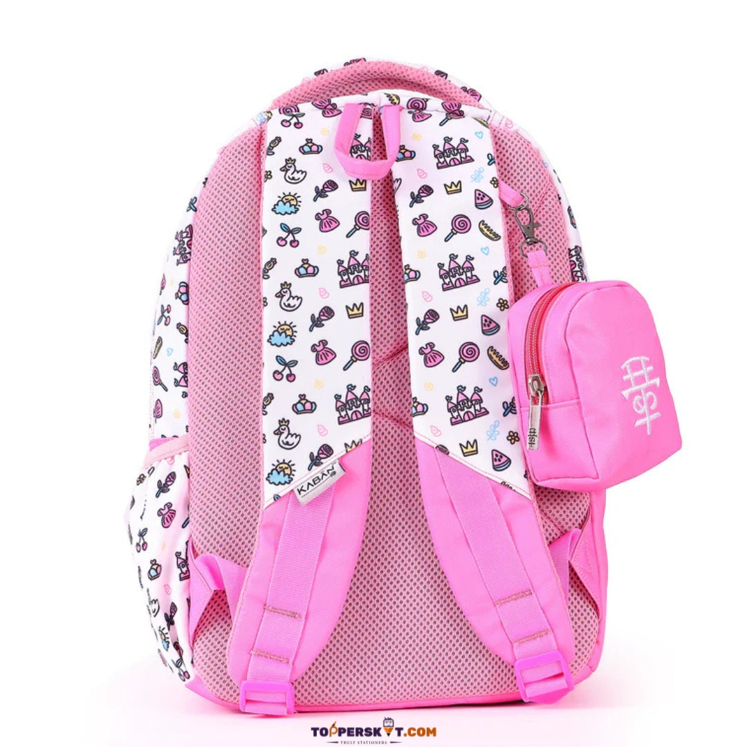 Kaban Pink Blossom Backpack – 20L Stylish &Durable Bag for School & Travel (Pack of 1)