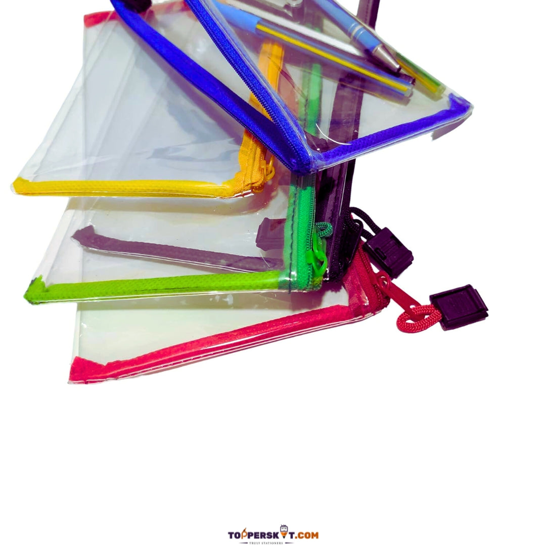 World One Pencil Bag - BC241, Durable PVC Material (Pack of 1)