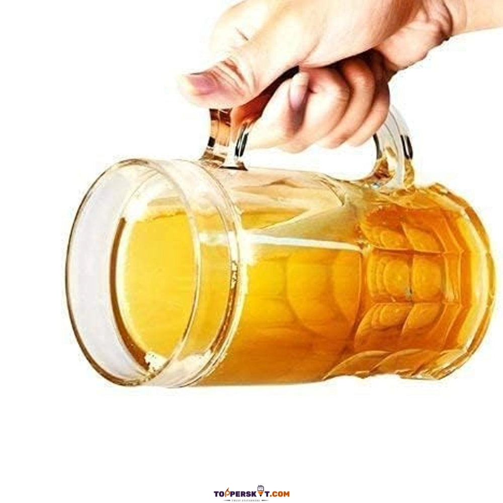 Unbreakable Heavy Plastic Transparent Beer Prank Mug with Handle (Pack of 1)
