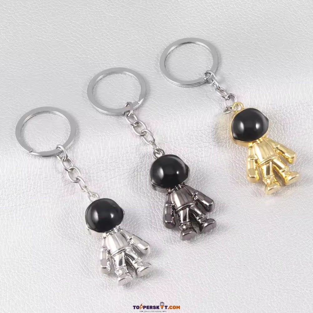 Cute Metal Astronaut Keychain Space-Themed Keyring (Pack of 1)