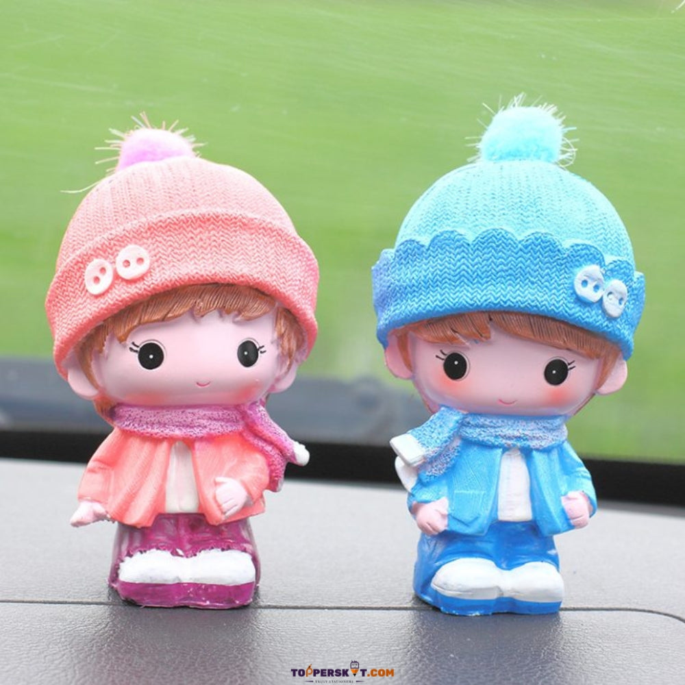Mini Cute Couple Doll Ornaments for Home Decoration (Pack of 2)