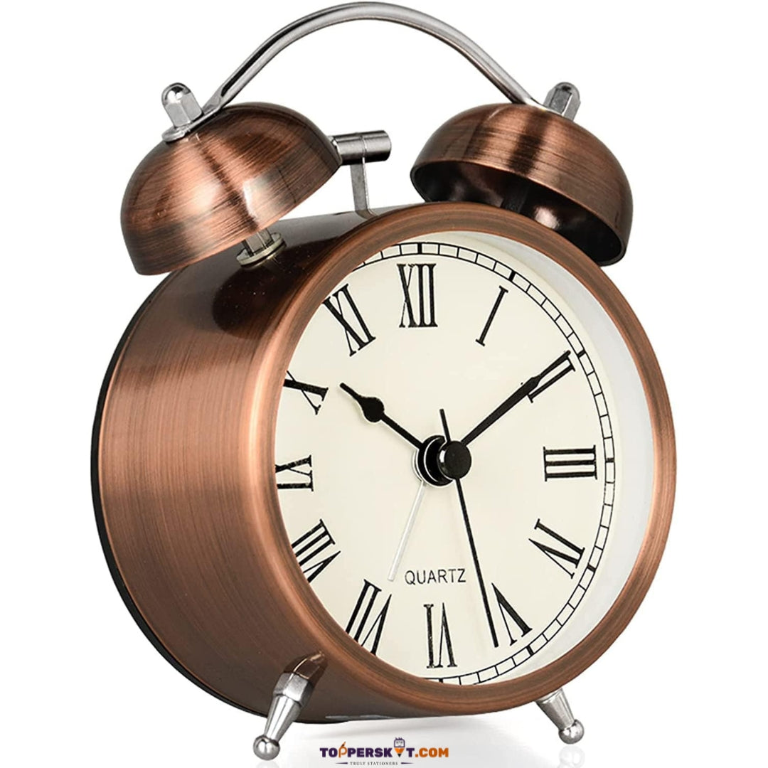 Cute Metal Alarm Clock with Twin Bells for Kids & Students (Pack of 1)