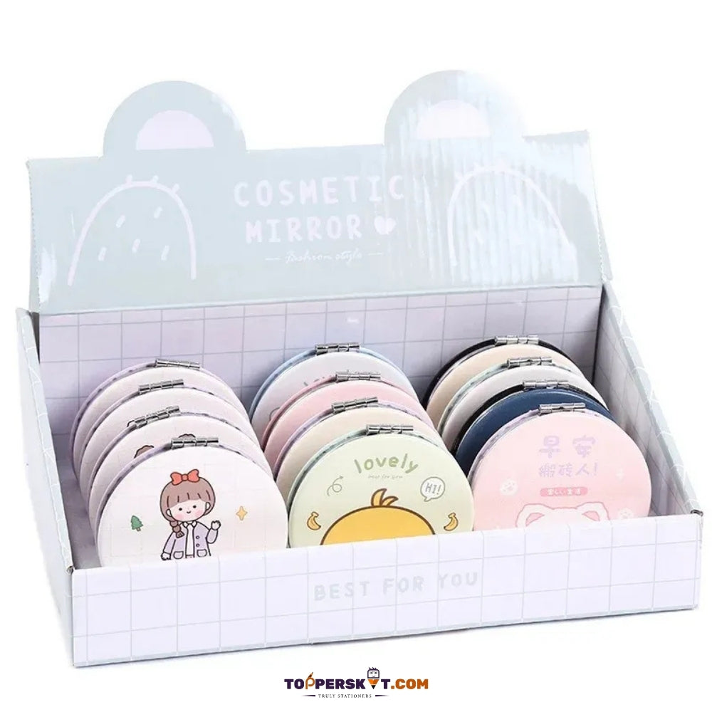 Folding Pocket Size Round Makeup Mirror - Mini Pocket Cosmetic Mirror (Pack of 1)