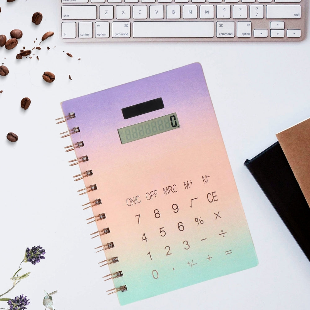 Solar Panel A5 Calculator Ruled Spiral Diary, 164 Pages (Pack of 1)