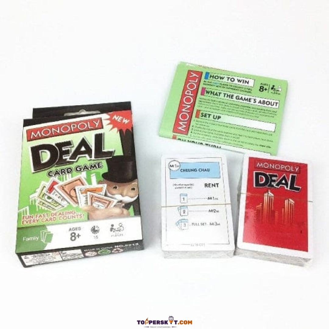 Monopoly Deal Card Game Fast Dealing Fun Card 108 Deal Cards with Instructions (Pack of 1)