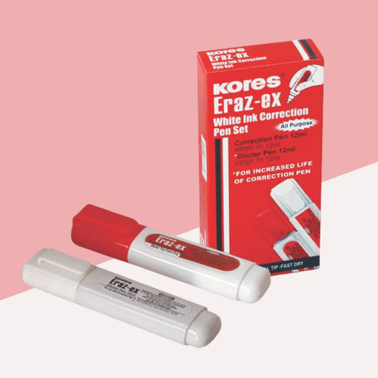 Kores Eraze-X Whitener & Diluter Combo: Precision Correction for Pristine Documents on the Go!