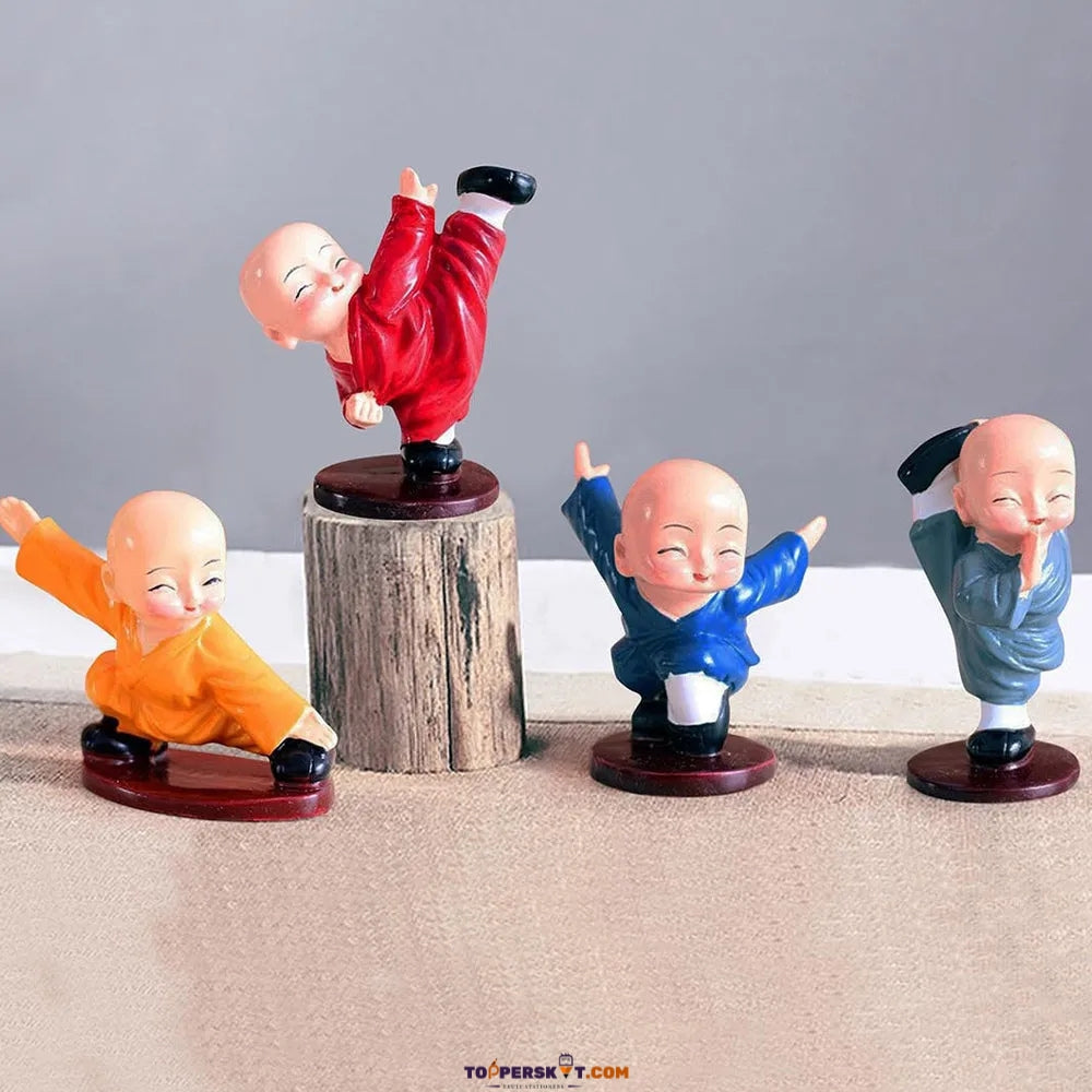 Baby Monk Kung-Fu Buddha Statue – Home Décor (Set of 4)