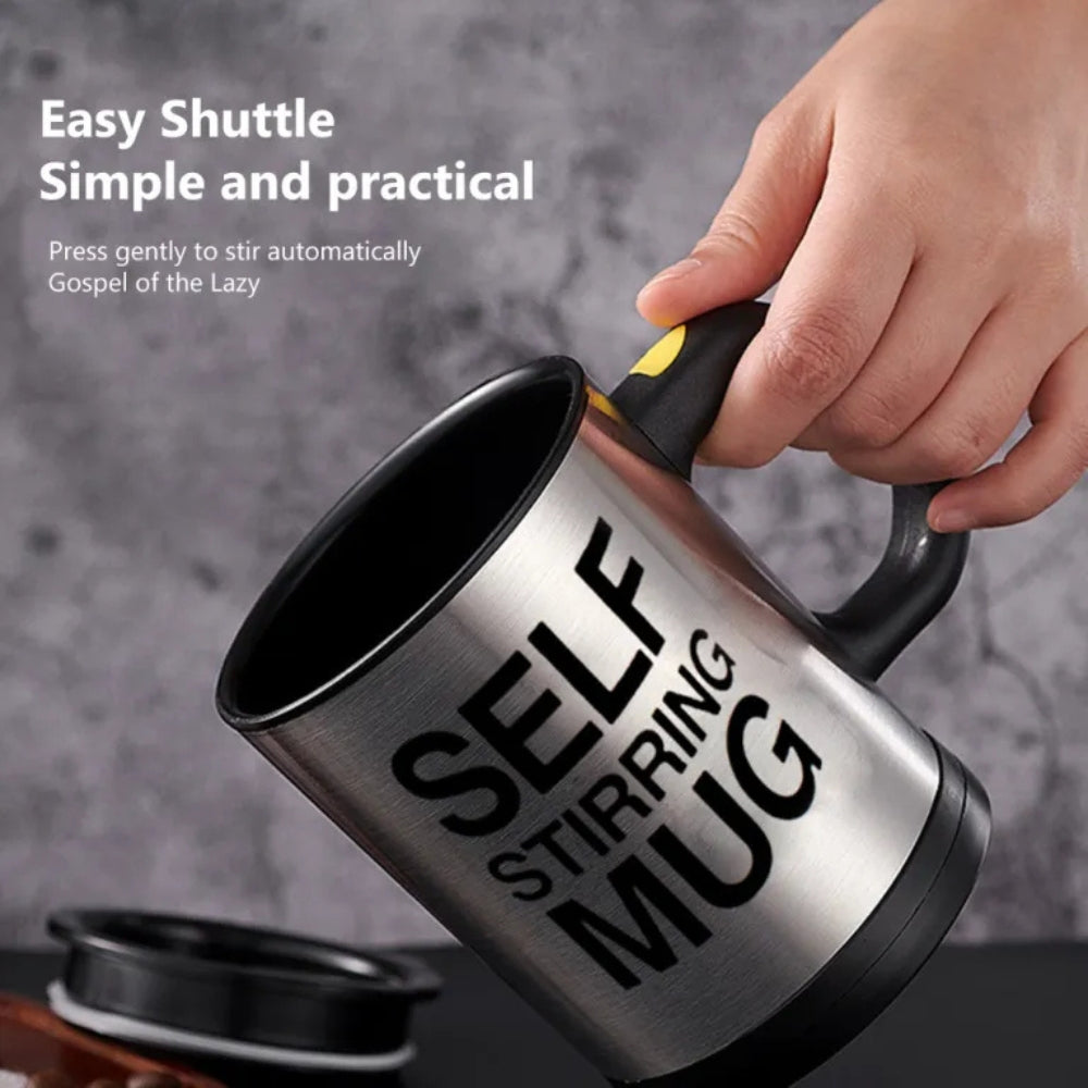 Self-Stirring Mug – Automatic Mixing Mug, Stainless Steel (Pack of 1)