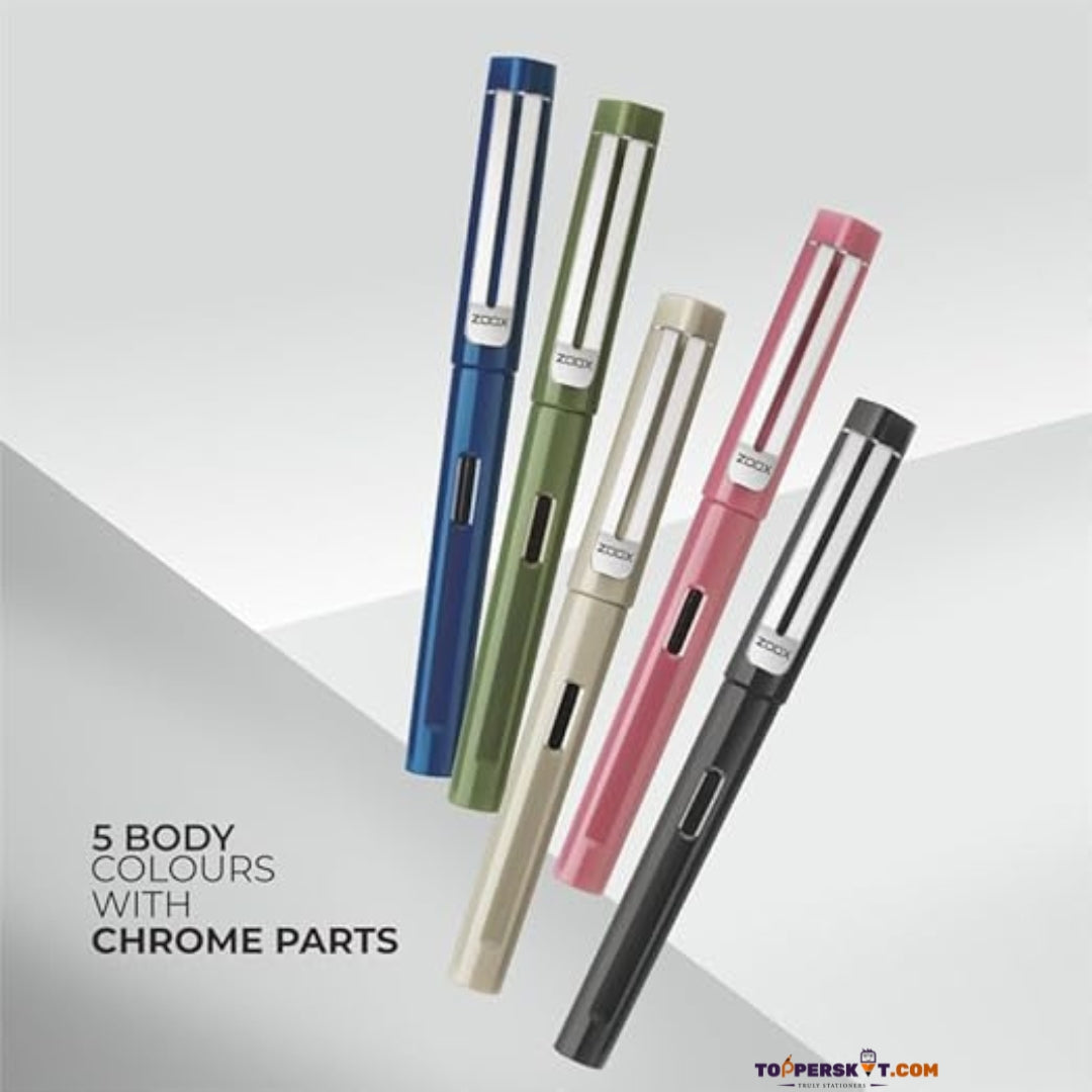 Flair Zoox A9 Fountain Pen with Chrome Finish ( Pack of 1 )