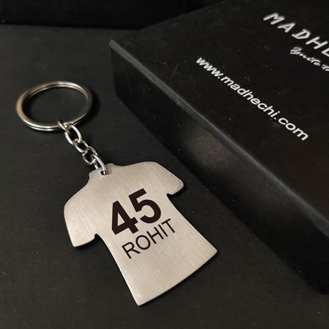 Metal Cricketer Jersey Rohit Keychain - Perfect Gift for Cricketer (Pack of 1)