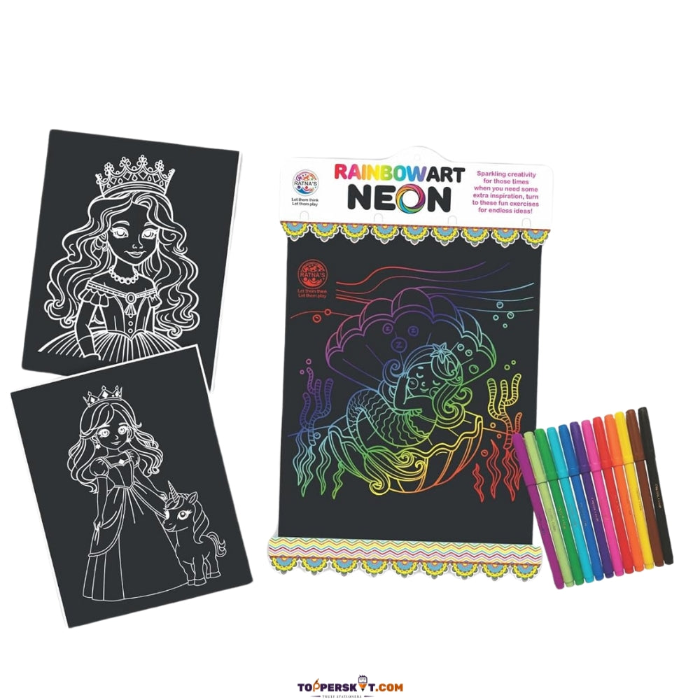 Rainbow Art Neon 20 Sheet with 12 Shades Marker (Pack of 1)