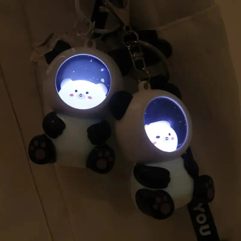 Bear in Panda Cosplay 3D Keychain with Light – Random Bear (Pack of 1)