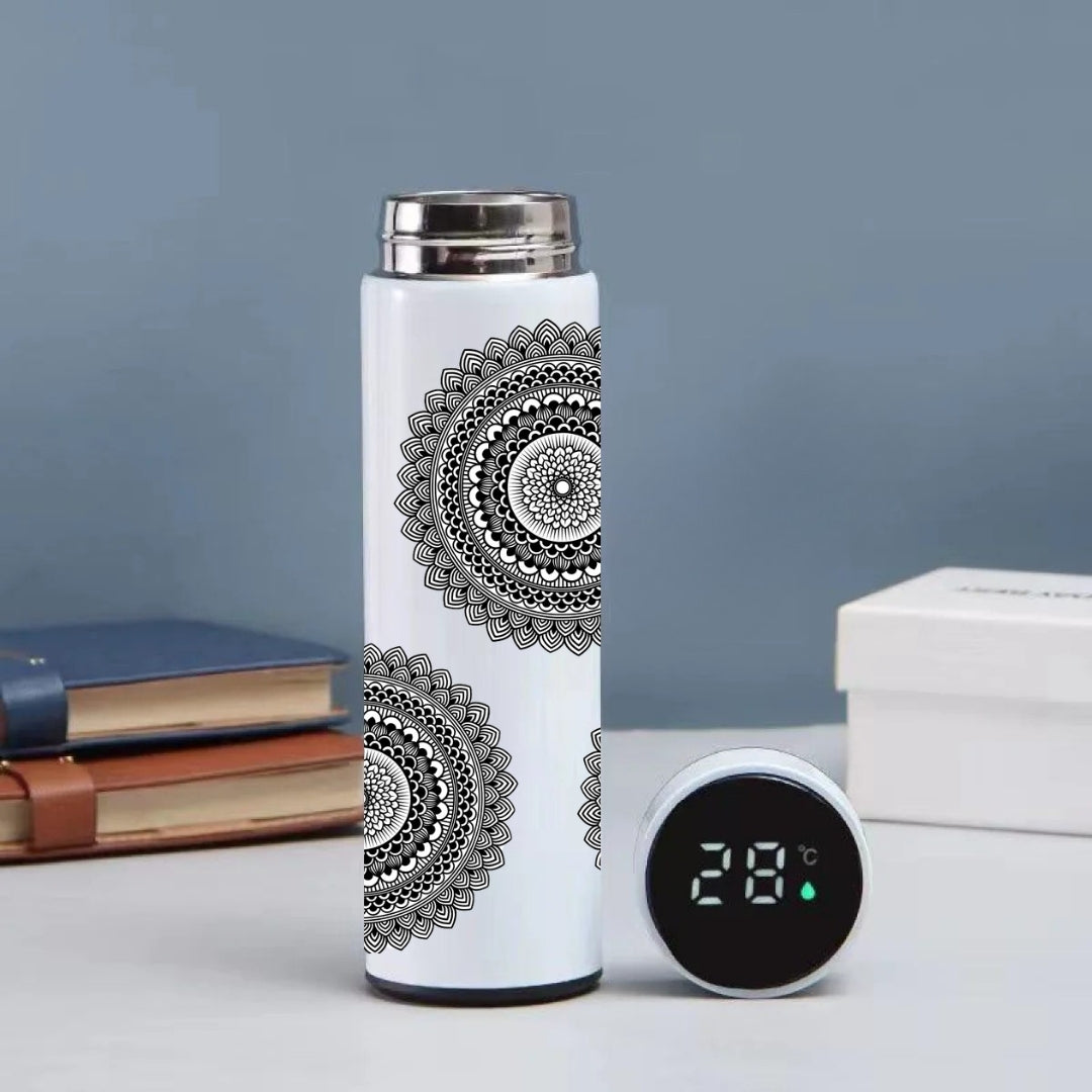 Printed Temperature Water Bottle - 500ml, Metal Bottle with LED Display (Pack of 1)