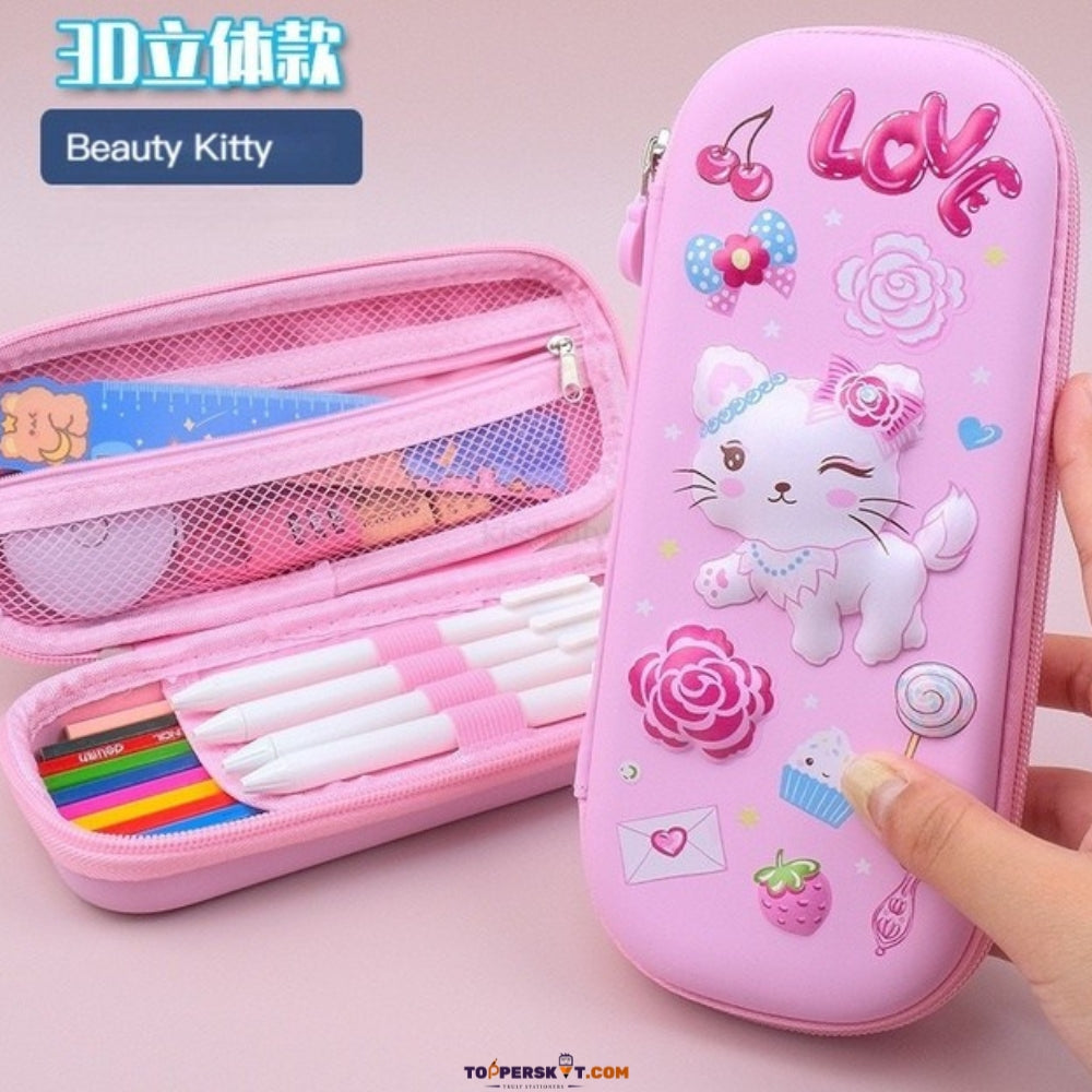 3D Pencil Case for Students – Cute Cartoon Stationery Storage Box (Pack of 1)
