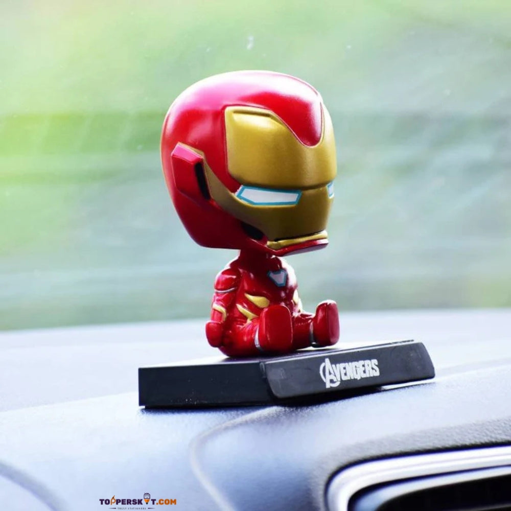 Cartoon Avengers Iron Man Bobble Head – Fun Car Dashboard & Desk Décor (Pack of 1)