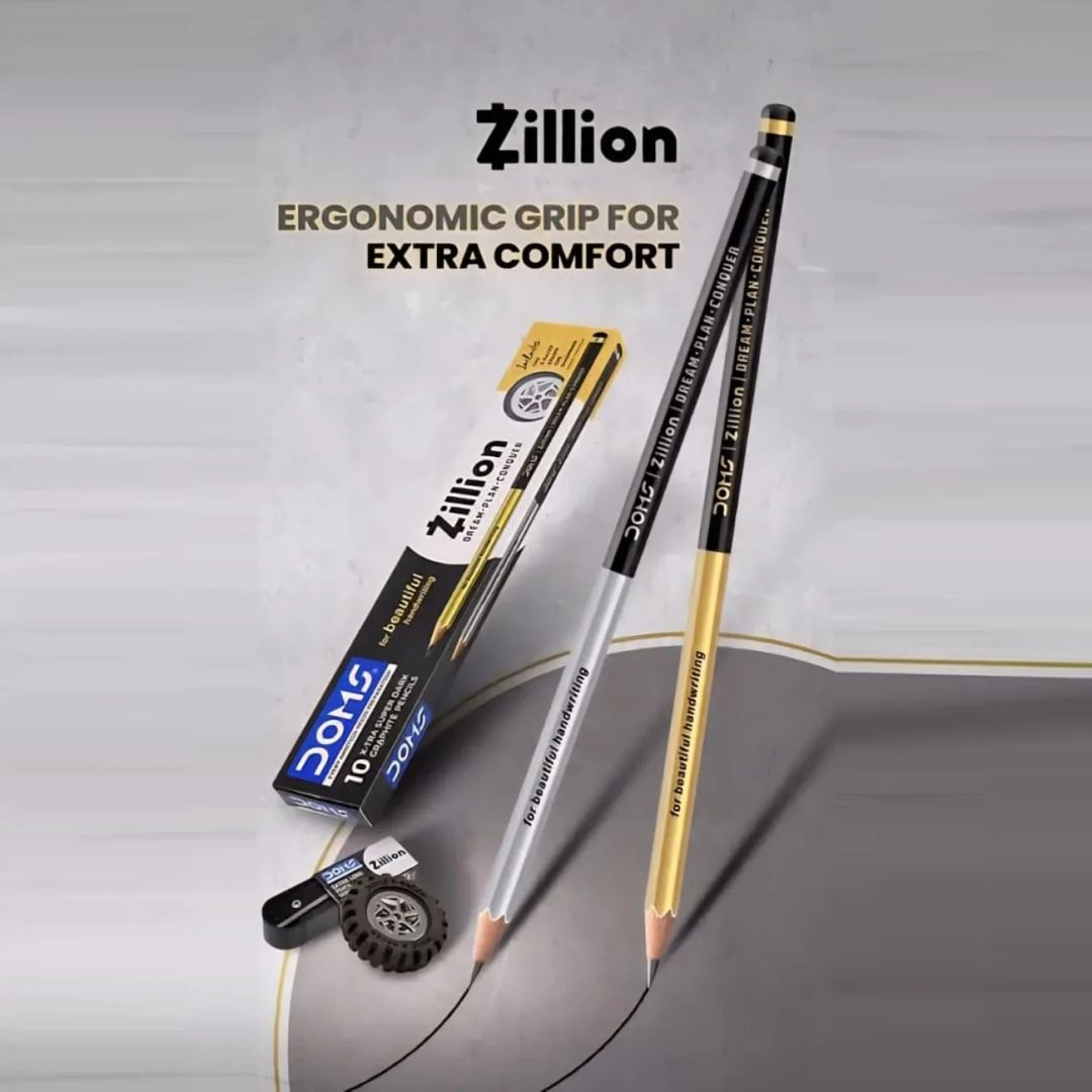 Doms Zillion Dark Graphite Pencils with packaging