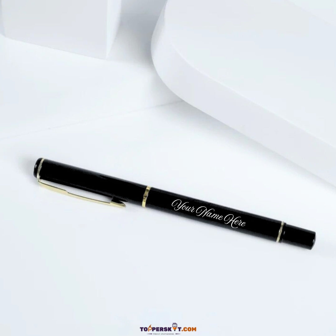 Personalized Luxury Blue Ball Pen with Name – Flower Embossed (Pack of 1)