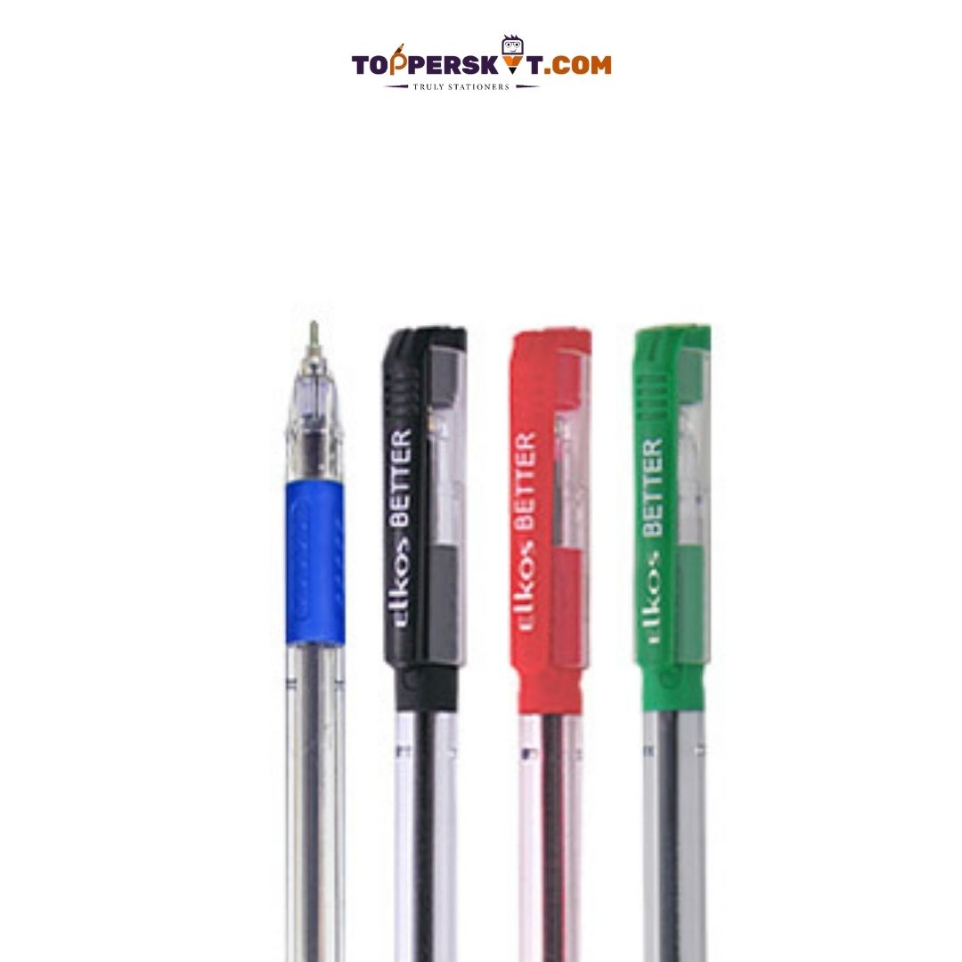 Elkos Better Ball Pen – Blue : Experience Elegance and Ultra-Soft Writing ( Pack of 5 ) - Topperskit LLP