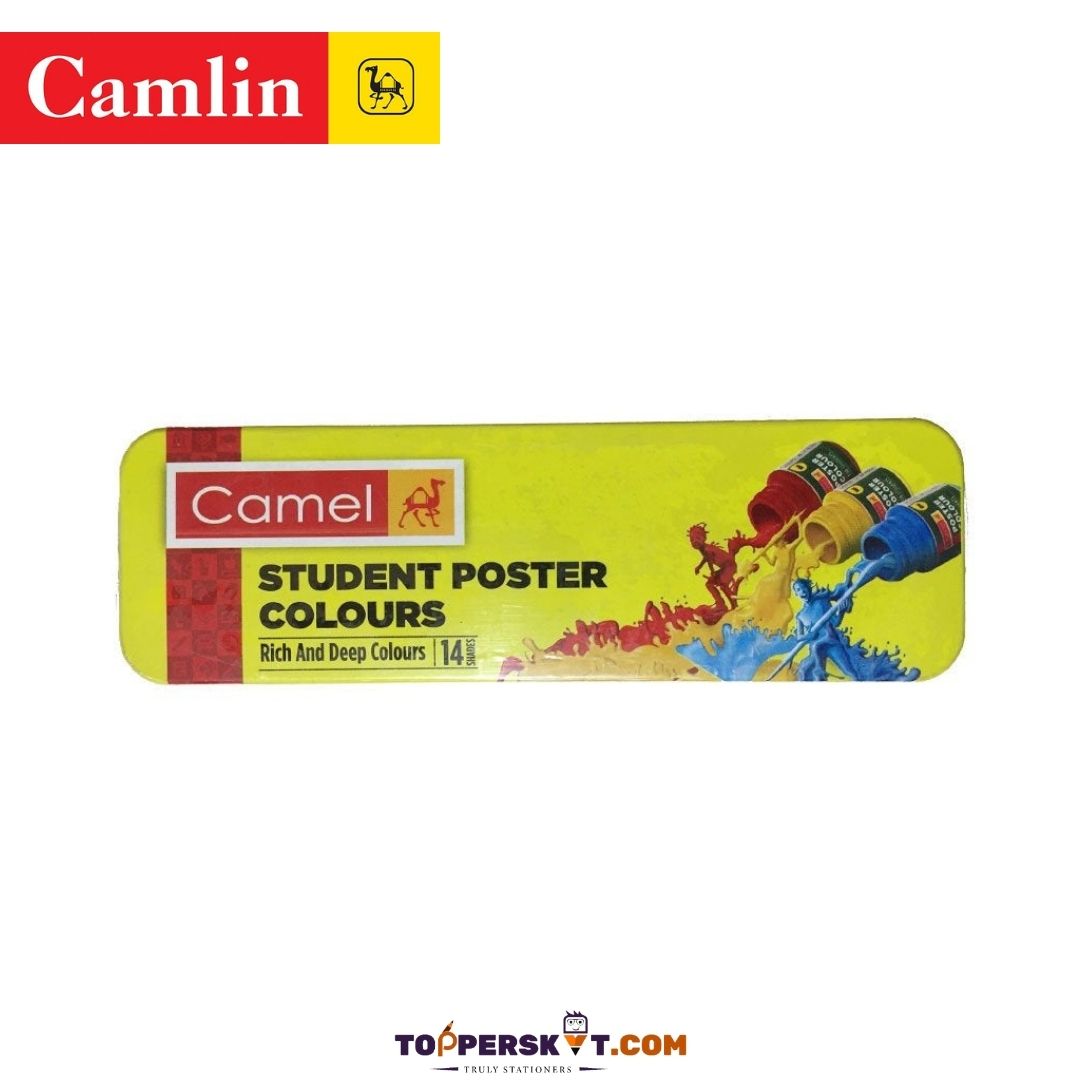 Camlin Student Poster Colours - Multicolour : Vibrant Hues for Artistic Brilliance and Creative Expression! ( Pack of 12 ) - Topperskit LLP